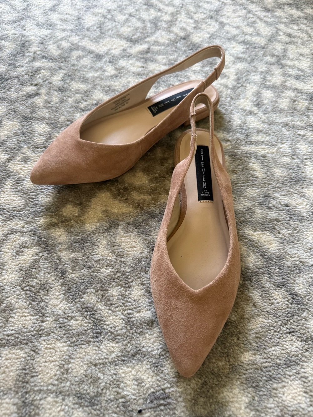 Steve Madden Nude Suede Pointed Slingback Flats